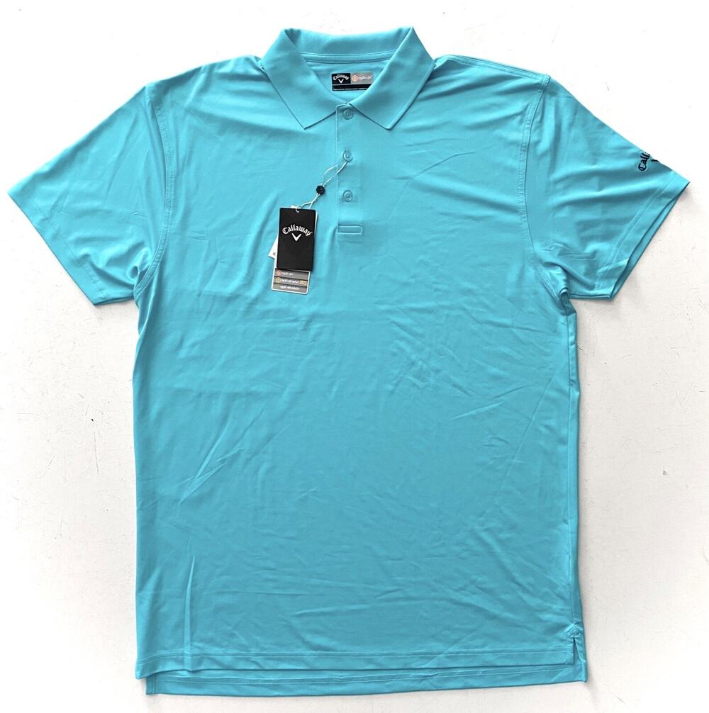 Callaway Polo Shirt Opti-Dri Blue Atoll Nwt Shirt Large Tall LT